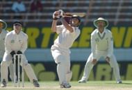 Australia's Adam Gilchrist Hits A Six Into The Sta